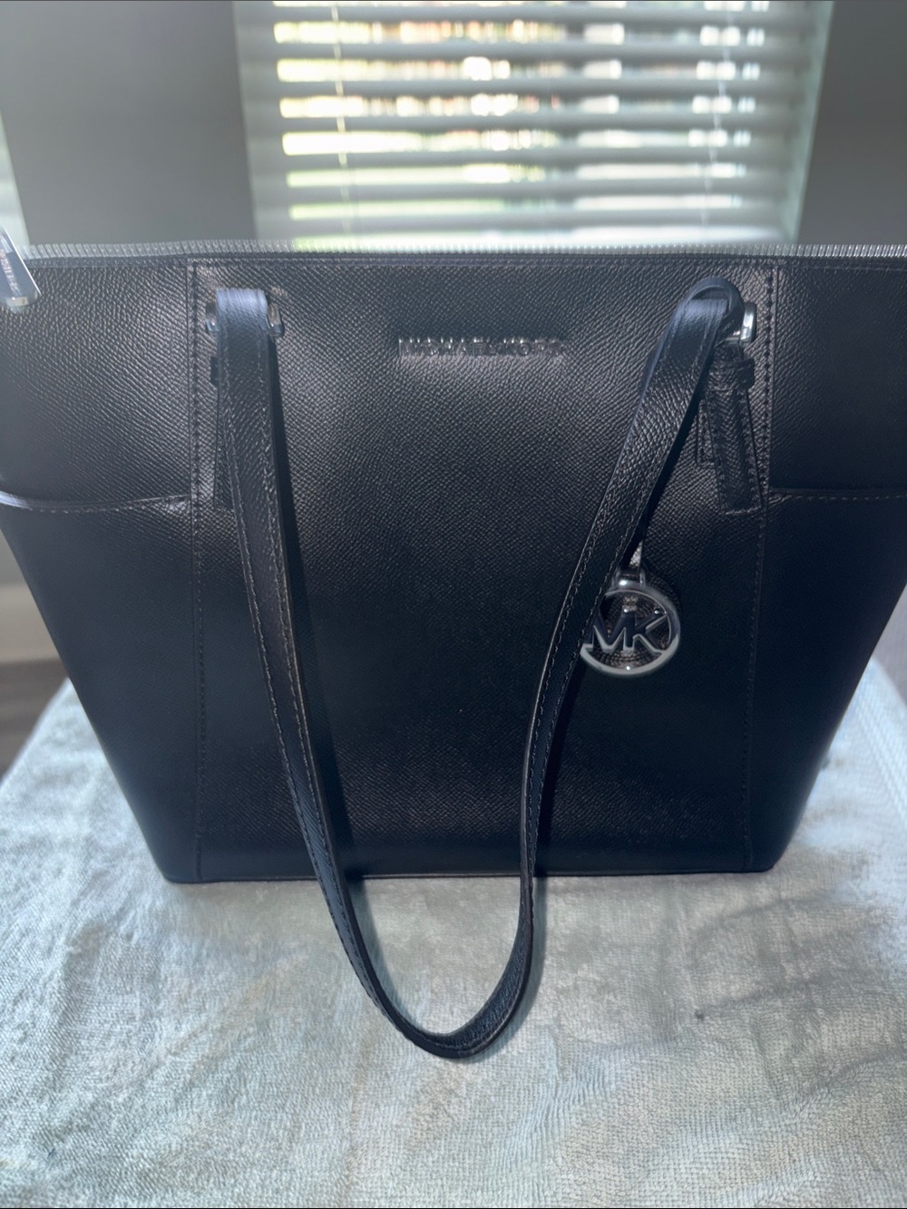 Michael Kors Black Leather Signature Logo Tote